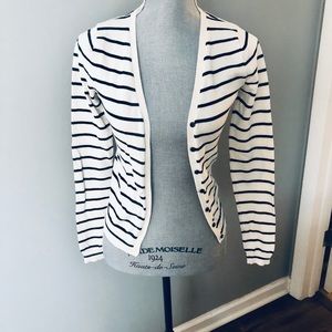 Stripped Cardigan with Suede Elbow Patches!